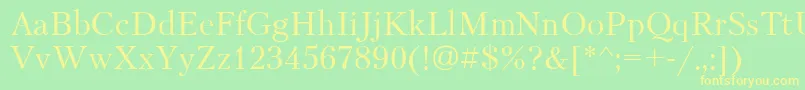 フォントPetersburgcttNormal – 黄色の文字が緑の背景にあります