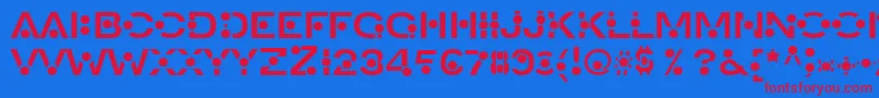 Ancreon Font – Red Fonts on Blue Background