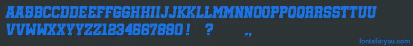 SoccerleagueItalic-Schriftart – Blaue Schriften auf schwarzem Hintergrund
