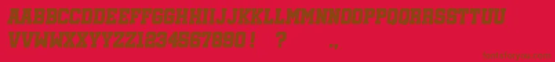 SoccerleagueItalic-fontti – ruskeat fontit punaisella taustalla