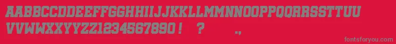 Fonte SoccerleagueItalic – fontes cinzas em um fundo vermelho