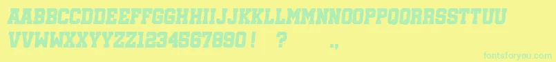 Шрифт SoccerleagueItalic – зелёные шрифты на жёлтом фоне