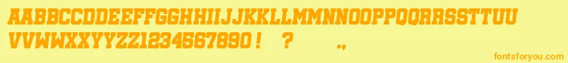 Czcionka SoccerleagueItalic – pomarańczowe czcionki na żółtym tle