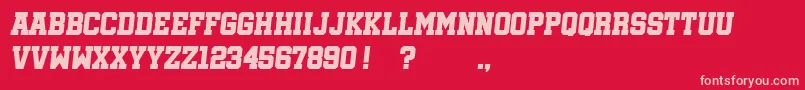 フォントSoccerleagueItalic – 赤い背景にピンクのフォント