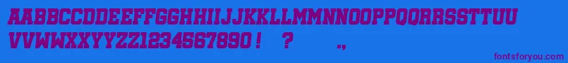 Czcionka SoccerleagueItalic – fioletowe czcionki na niebieskim tle