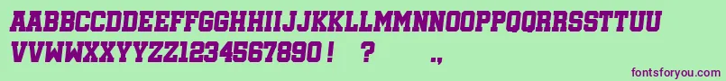 SoccerleagueItalic-fontti – violetit fontit vihreällä taustalla