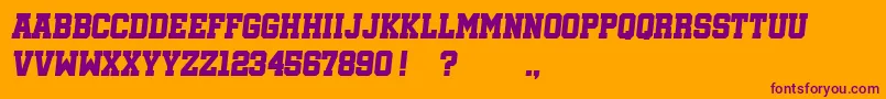 SoccerleagueItalic Font – Purple Fonts on Orange Background
