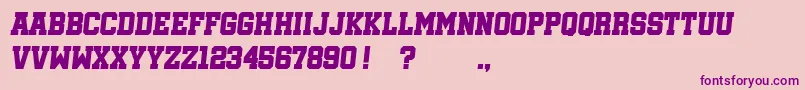 SoccerleagueItalic-Schriftart – Violette Schriften auf rosa Hintergrund