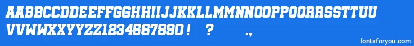 フォントSoccerleagueItalic – 青い背景に白い文字
