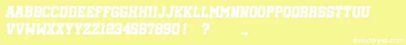 SoccerleagueItalic Font – White Fonts on Yellow Background