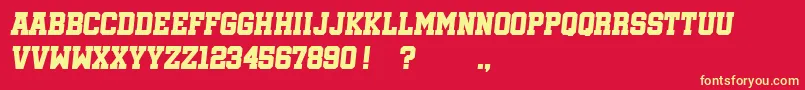 SoccerleagueItalic Font – Yellow Fonts on Red Background