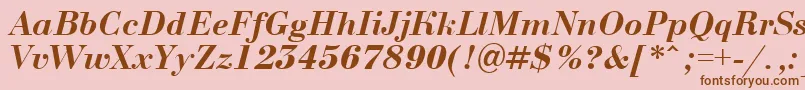 Шрифт BodoninovaBolditalic – коричневые шрифты на розовом фоне