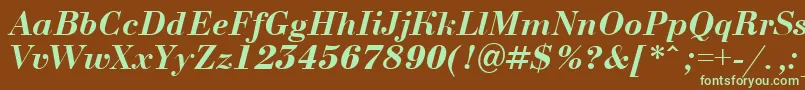 BodoninovaBolditalic Font – Green Fonts on Brown Background