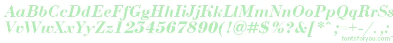 BodoninovaBolditalic-Schriftart – Grüne Schriften auf weißem Hintergrund