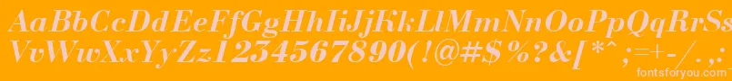 BodoninovaBolditalic Font – Pink Fonts on Orange Background