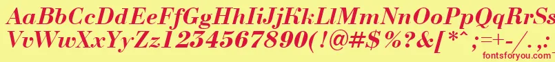 BodoninovaBolditalic Font – Red Fonts on Yellow Background