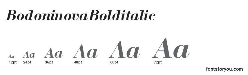 Размеры шрифта BodoninovaBolditalic