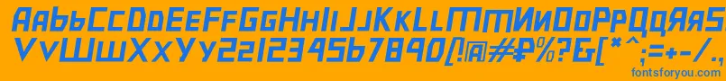 Bolshevikslobl Font – Blue Fonts on Orange Background