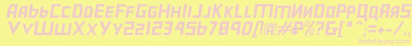Bolshevikslobl Font – Pink Fonts on Yellow Background