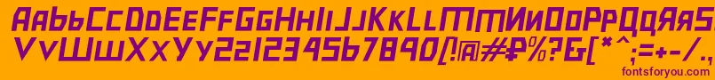 Bolshevikslobl Font – Purple Fonts on Orange Background