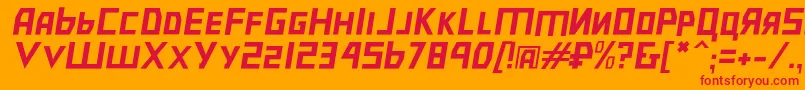 Fonte Bolshevikslobl – fontes vermelhas em um fundo laranja