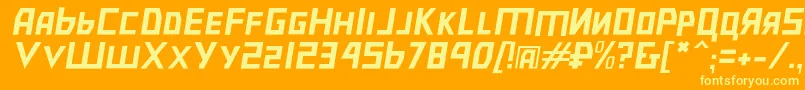 Bolshevikslobl Font – Yellow Fonts on Orange Background