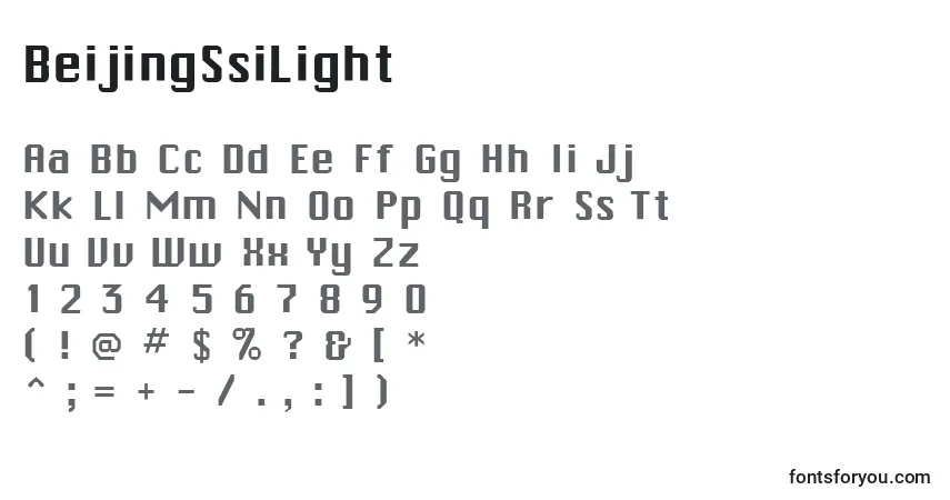 A fonte BeijingSsiLight – alfabeto, números, caracteres especiais