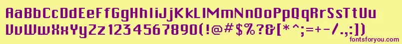 BeijingSsiLight Font – Purple Fonts on Yellow Background