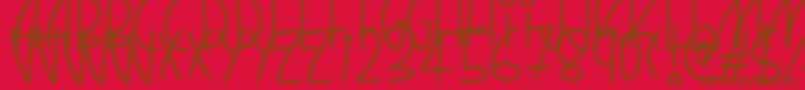 Police QuirkyThins – polices brunes sur fond rouge