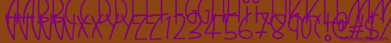 QuirkyThins Font – Purple Fonts on Brown Background