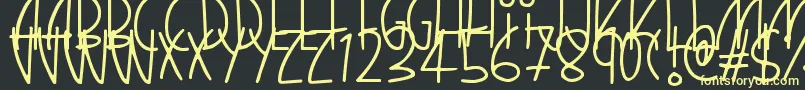 QuirkyThins Font – Yellow Fonts on Black Background
