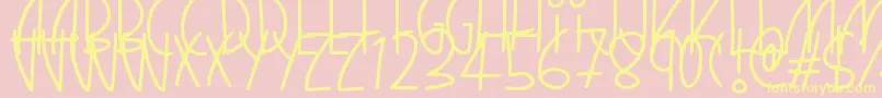 QuirkyThins Font – Yellow Fonts on Pink Background