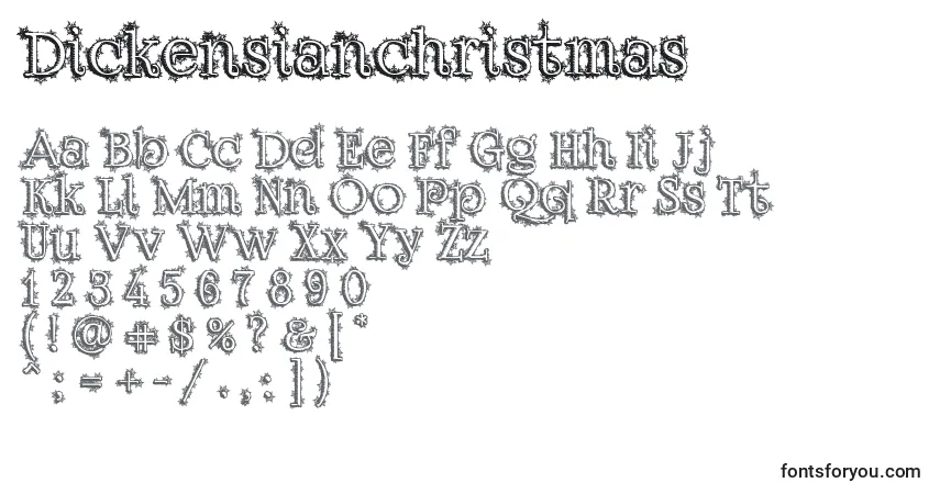Czcionka Dickensianchristmas – alfabet, cyfry, specjalne znaki