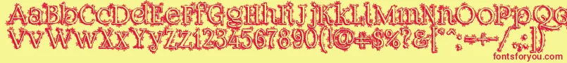 Dickensianchristmas Font – Red Fonts on Yellow Background
