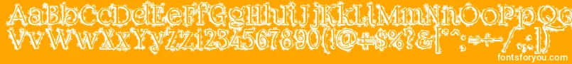 Dickensianchristmas Font – White Fonts on Orange Background