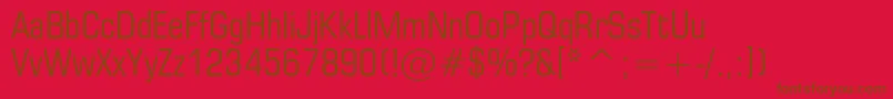 Weitere Informationen zur Europecond-Schriftart Europecond-Schriftart – Braune Schriften auf rotem Hintergrund