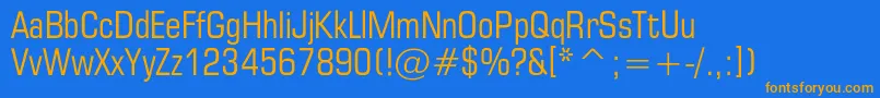 Europecond Font – Orange Fonts on Blue Background