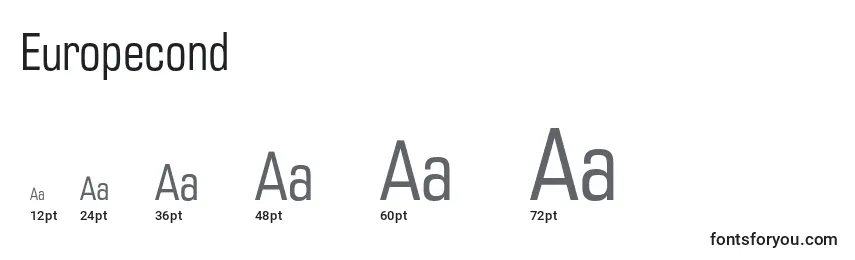 Europecond Font Sizes