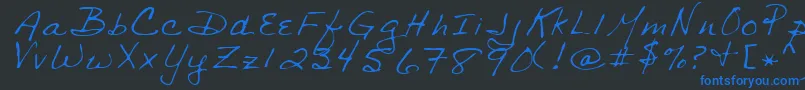 SharonRegular Font – Blue Fonts on Black Background
