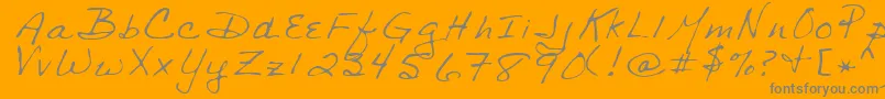 SharonRegular-Schriftart – Graue Schriften auf orangefarbenem Hintergrund