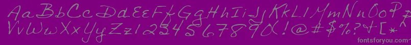 SharonRegular-Schriftart – Graue Schriften auf violettem Hintergrund