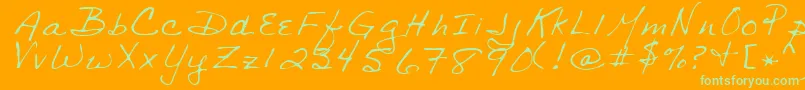 SharonRegular Font – Green Fonts on Orange Background