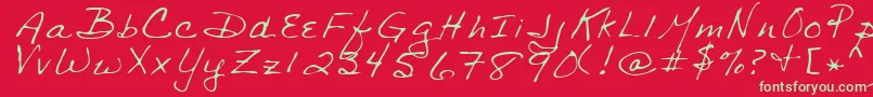 SharonRegular Font – Green Fonts on Red Background