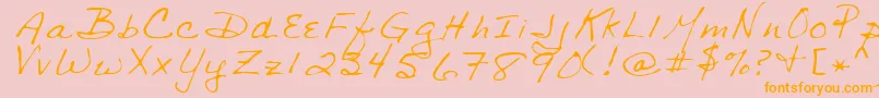 SharonRegular Font – Orange Fonts on Pink Background