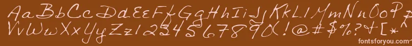 SharonRegular Font – Pink Fonts on Brown Background