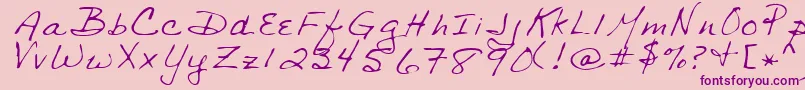 SharonRegular Font – Purple Fonts on Pink Background