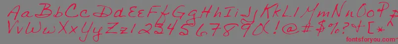 SharonRegular Font – Red Fonts on Gray Background