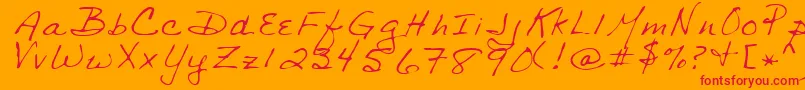 SharonRegular Font – Red Fonts on Orange Background