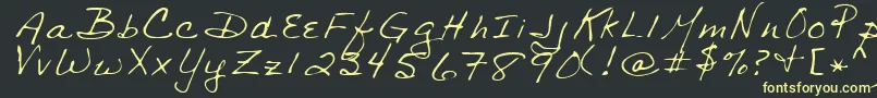 SharonRegular Font – Yellow Fonts on Black Background