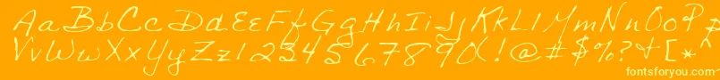 SharonRegular Font – Yellow Fonts on Orange Background